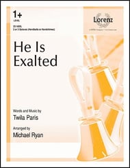 He Is Exalted Handbell sheet music cover Thumbnail